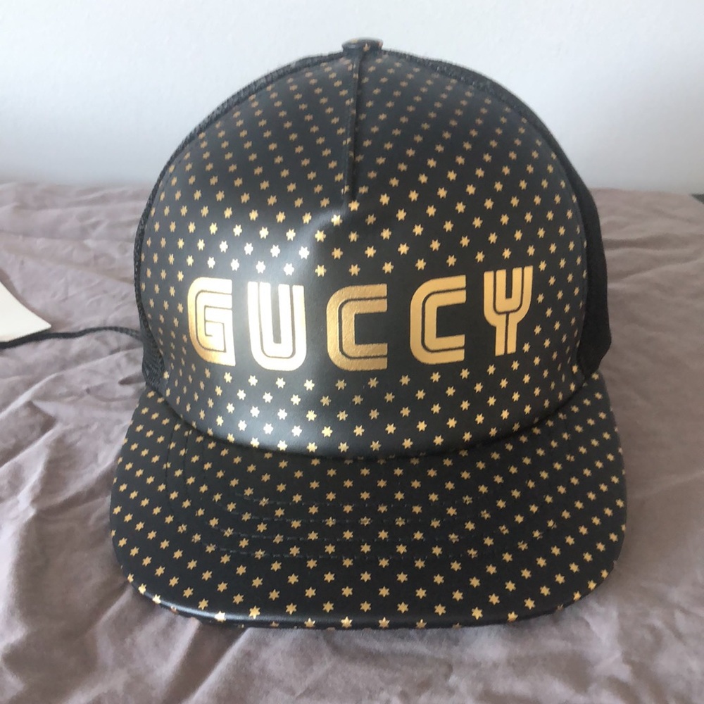 SOLD!!!Authentic Gucci leather baseball hat
